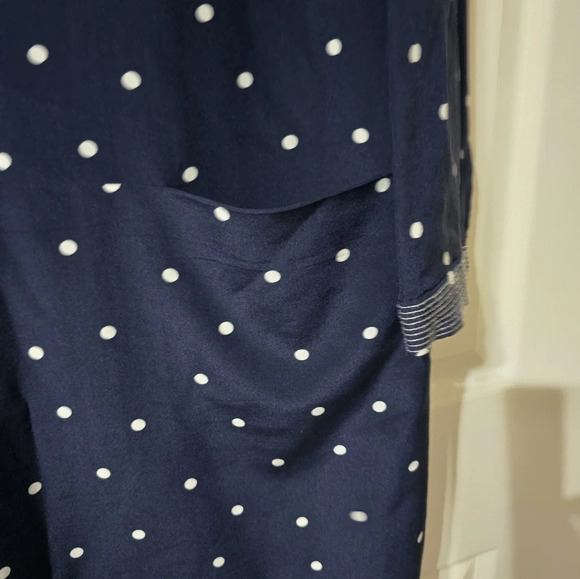 J. Crew 100% Silk Shift Dress/Tunic, Navy Blue w/ Polka Dots, Bateau Neck, EUC! - Picture 8 of 11